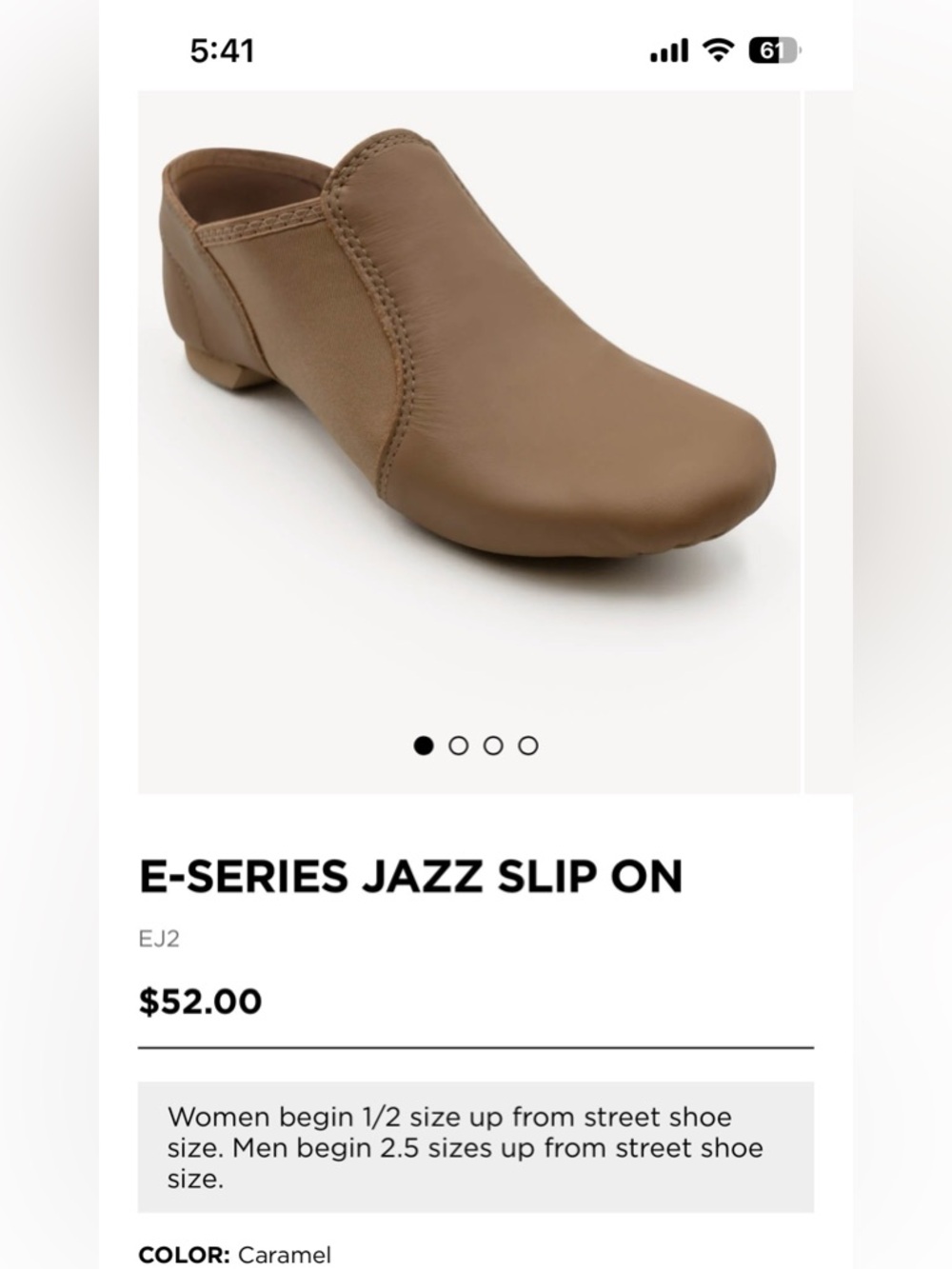 Capezio E-Series Jazz Slip-On Shoe - tan 7m
